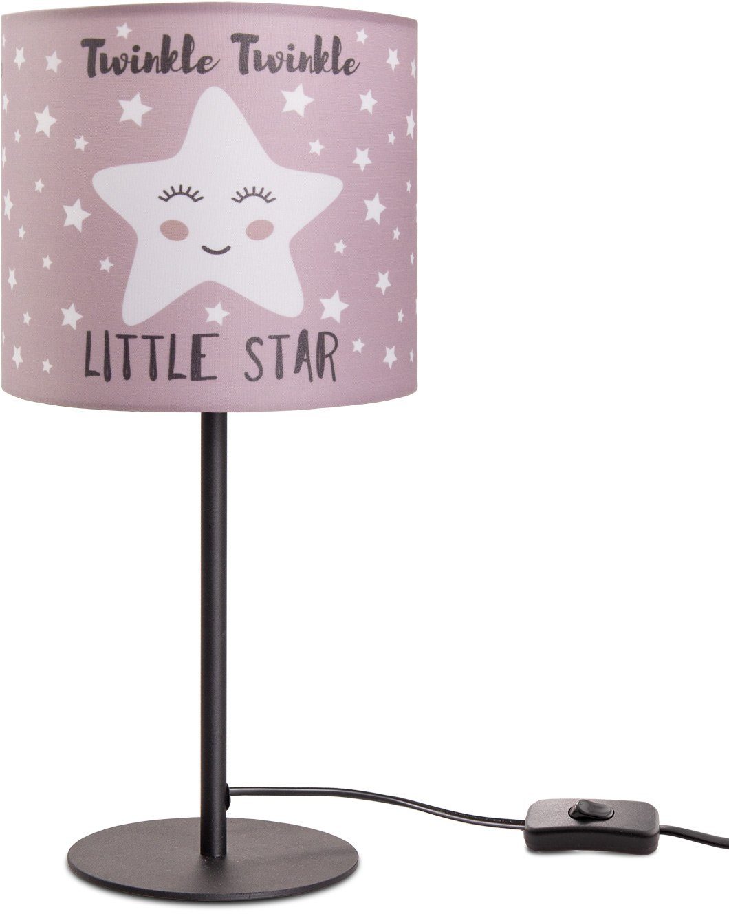 105, E14 Kinderzimmer Kinderlampe Tischleuchte LED Aleyna Leuchtmittel, Paco Home Tischleuchte ohne Lampe Sternen-Motiv,