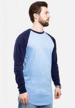 Blackskies T-Shirt Baseball Longshirt T-Shirt Himmelsblau-Navyblau X-Large