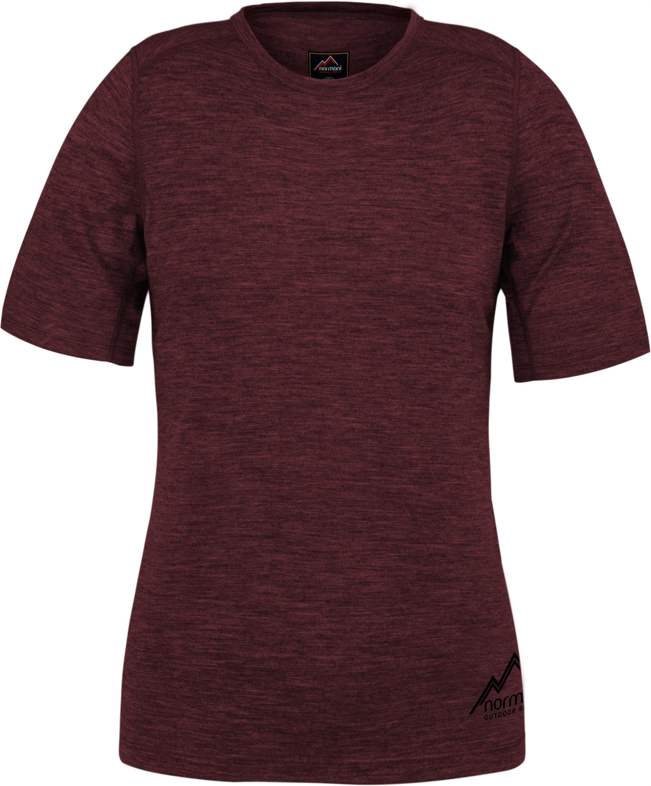 normani Thermounterhemd Damen Merino T-Shirt Cairns Merino Kurzarm T-Shirt Merinounterhemd Outdoor Oberteil Funktionsshirt Unterwäsche 200g/m² - 100% Merinowolle Rot