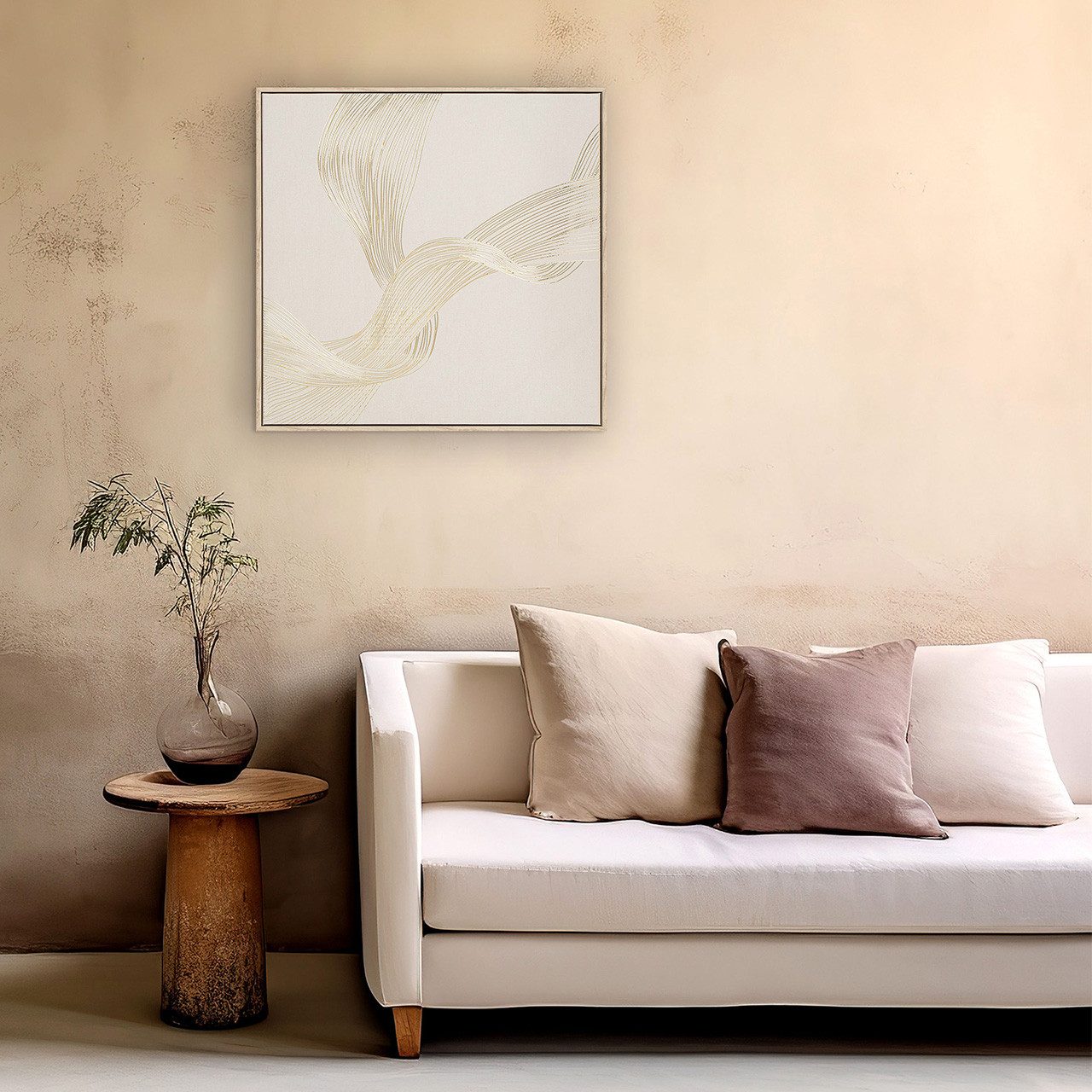 ArtUniverse Gemälde Golden Swirl 60 x 60 cm, Abstrakt