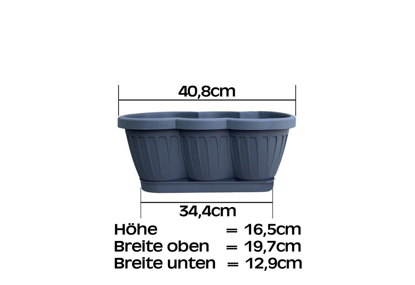 Thumbnail - BURI Blumenkasten Blumenkasten 40,60 oder 80cm Anthrazit Balkonkasten Pflanzkasten (8 St)
