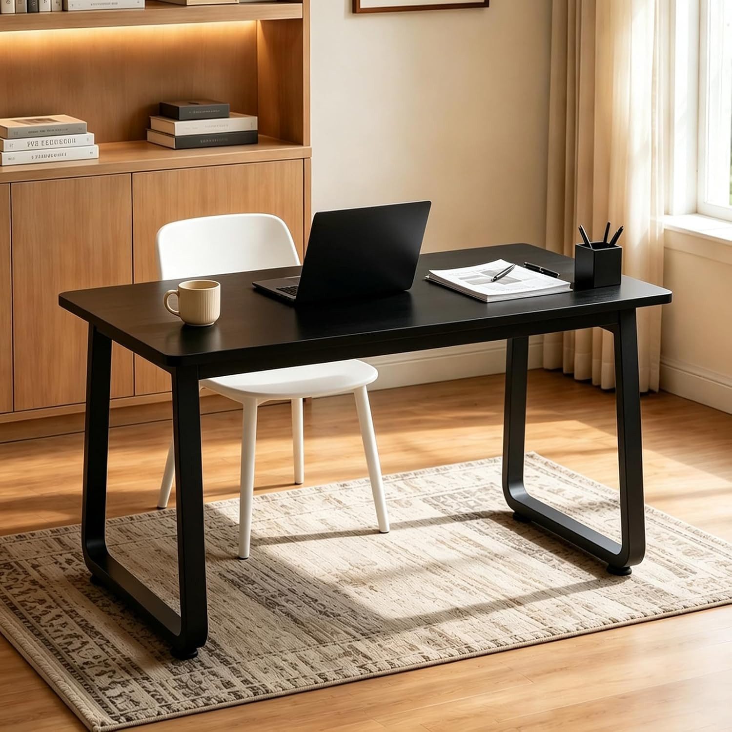 HDHNBA Schreibtisch praktischer Computertisch für Studenten und Home-Office (1-St), stabiler PC-Tisch mit großer Arbeitsfläche, 80/100/120/140cm