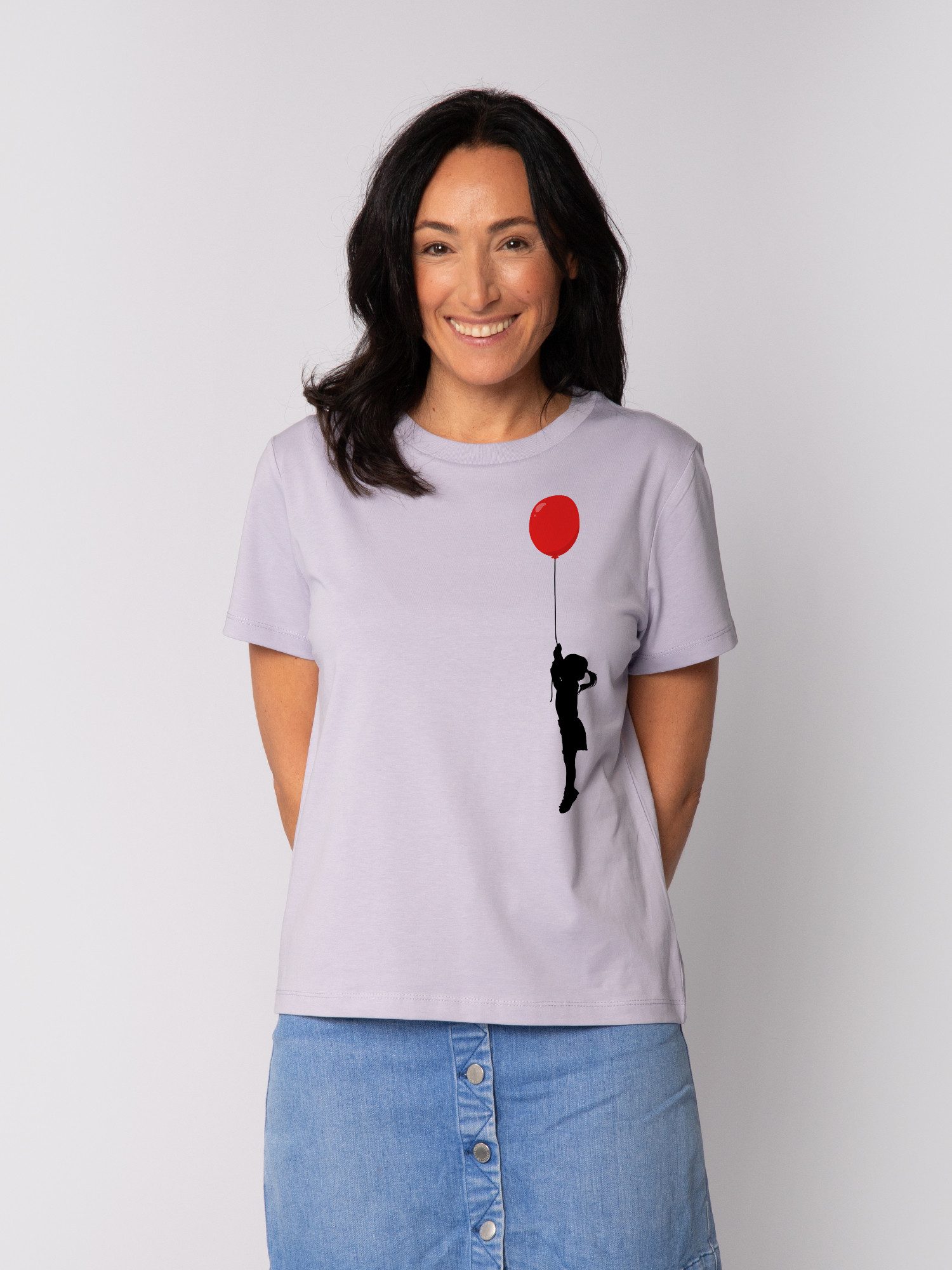 T-Shirt Mädchen mit Luftballon (print)