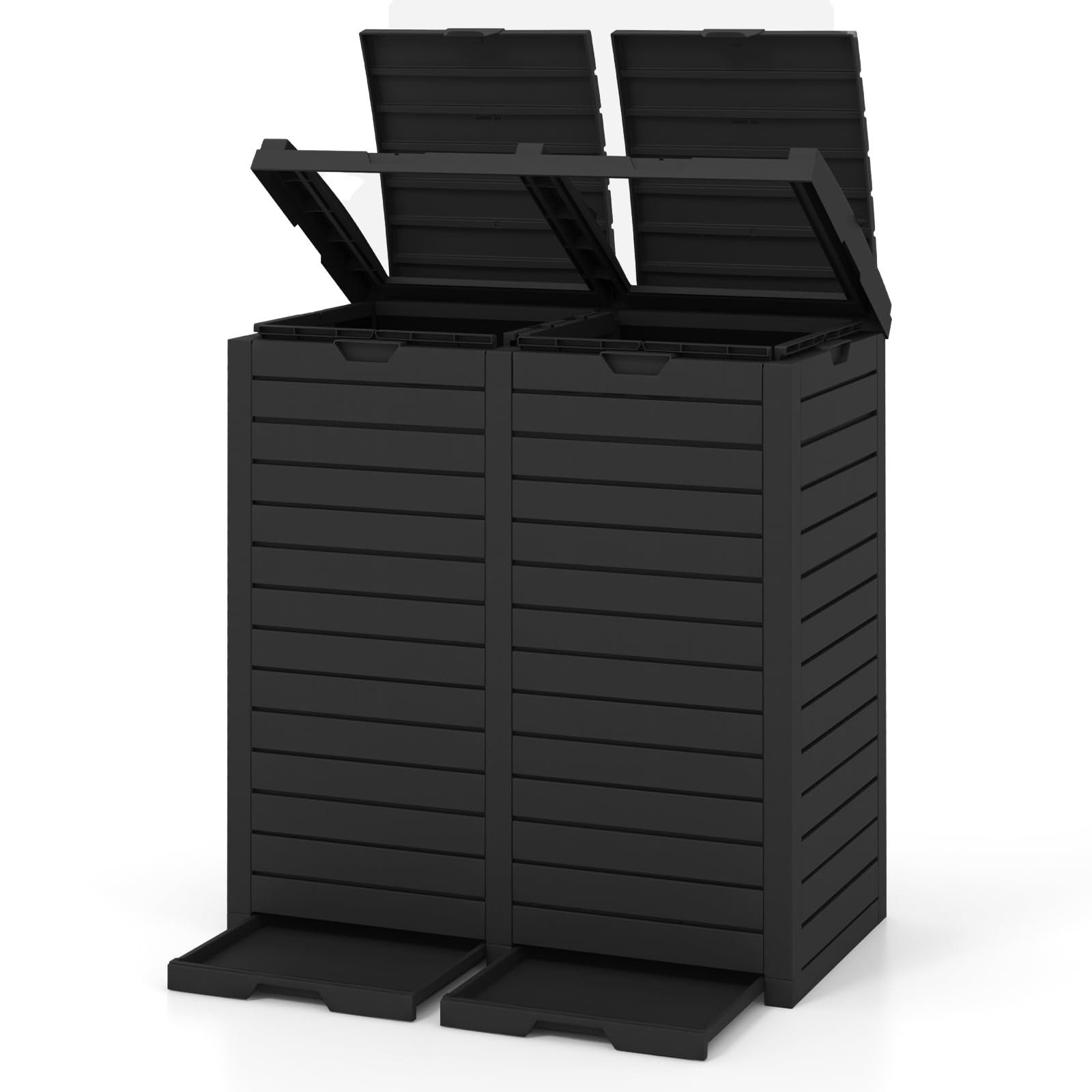 COSTWAY Mülltonnenbox, Mülleimer mit Doppeldeckel, 235 günstig online kaufen