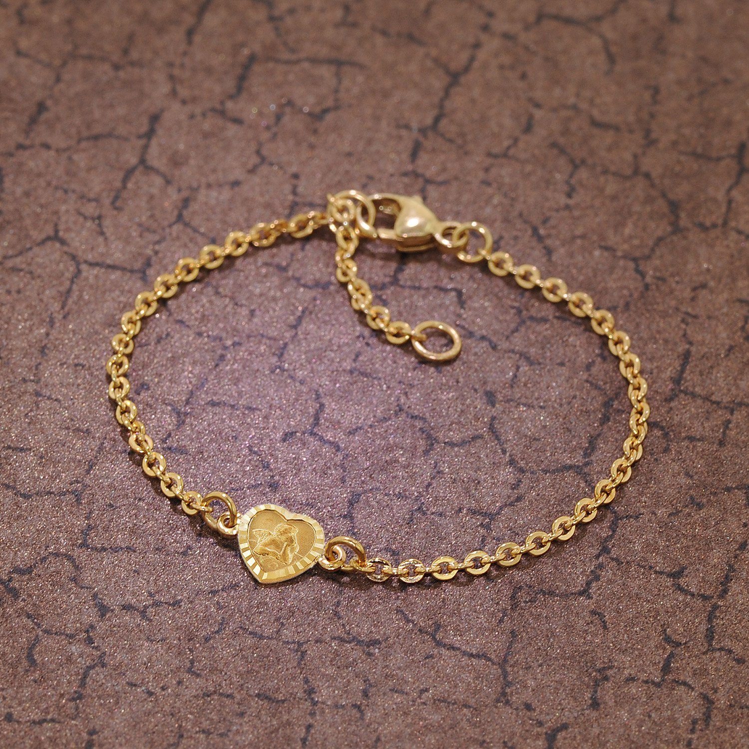 trendor Goldarmband 75091, für Babys 333 Gold/8 Kt mit Engel-Plakette 14 cm