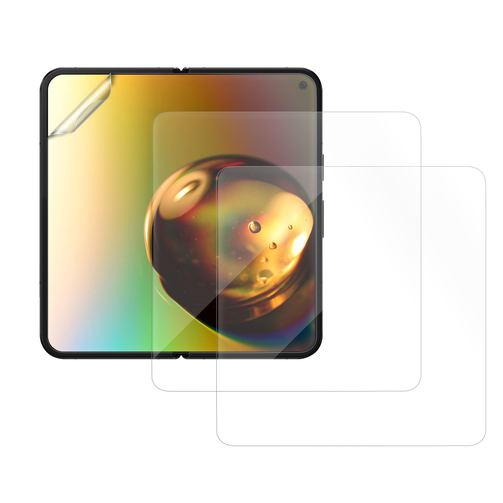 kwmobile Smartphone-Hülle 3x Folie, klare Displayschutzfolie Displayschutz transparent Schutzfolie