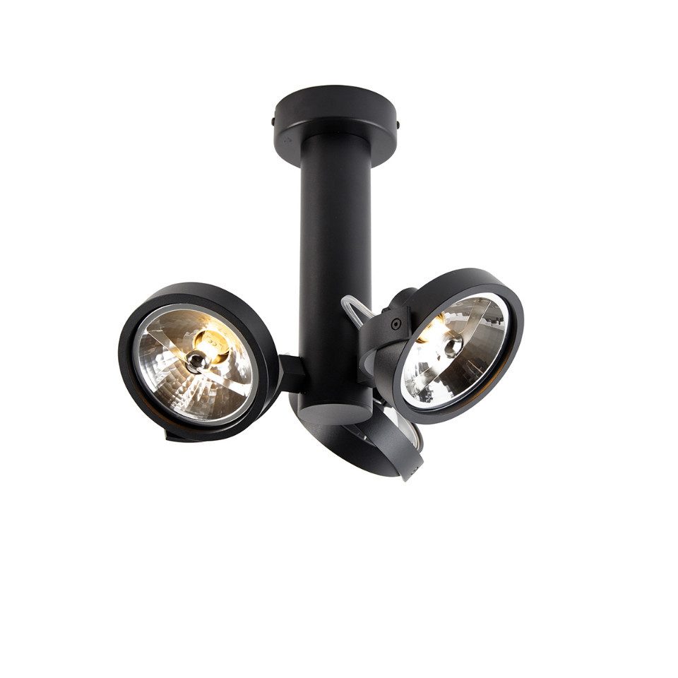 Qazqa LED Aufbaustrahler Goes, ohne Leuchtmittel, G9, Schwarz, Modern, Metall, 3-flammig