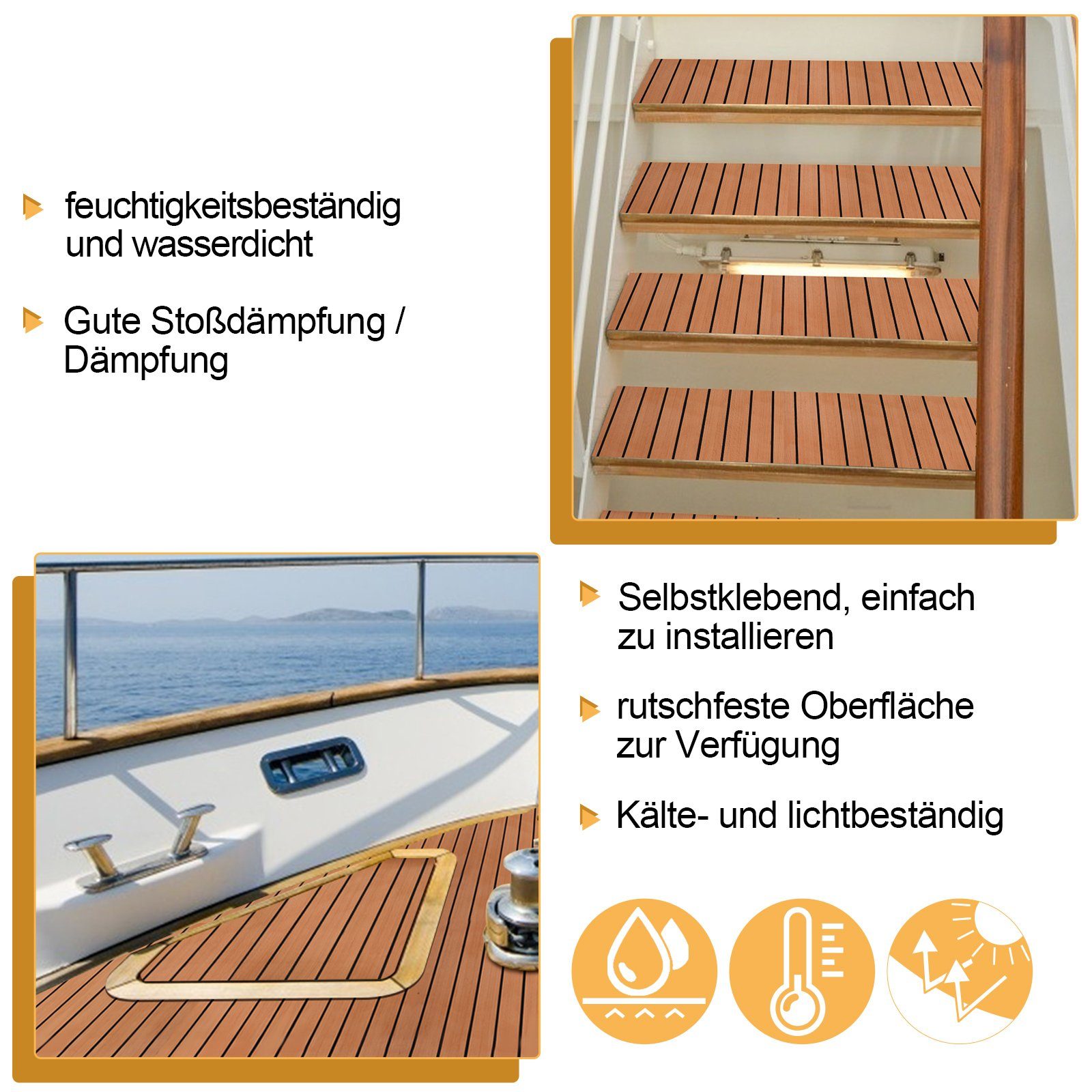 Matte Bodenbelag Schaum Bodenmatte Bodenmatte Teak EVA Anti-Rutsch Teppich Gimisgu Deck