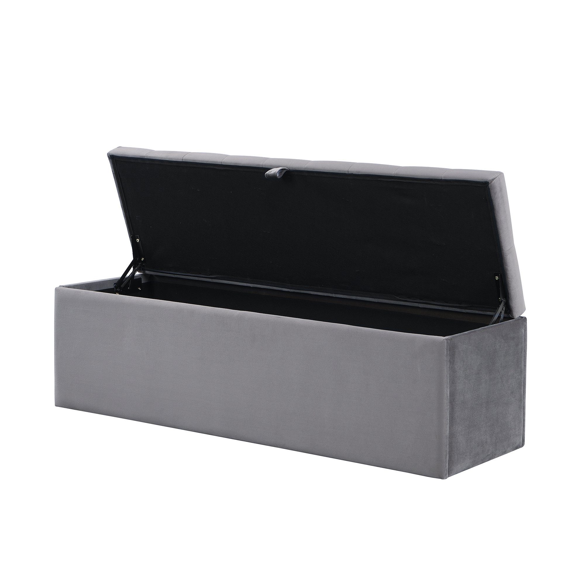 SOFTWEARY Polsterbank gepolsterte Bettbank mit Stauraum, auch als Garderobenbank geeignet (138/41/42 cm), Sitzbank, Samt