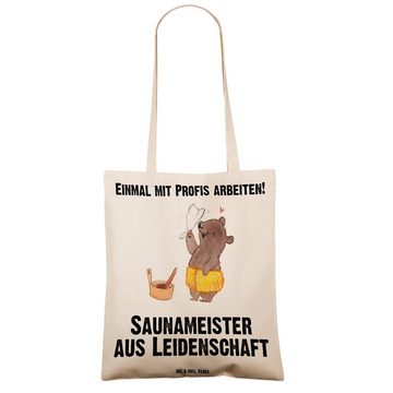 Mr. & Mrs. Panda Tragetasche Saunameister Leidenschaft - Transparent - Geschenk, Ausbildung, Juteb (1-tlg), Lange Tragegriffe