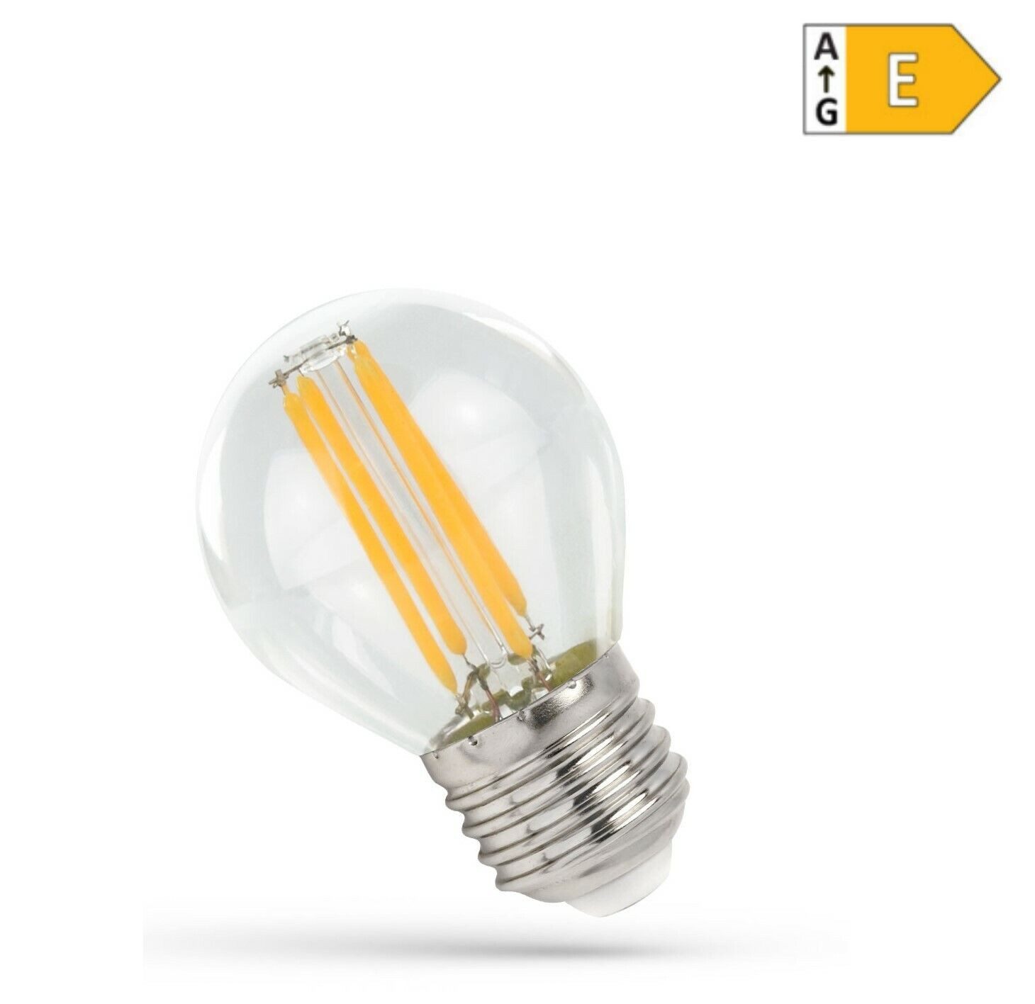 Spectrum LED-Leuchtmittel LED E27 G45 Filament 4W = 42W Tropfen 510lm 360° 230V Neutral 4000K, E27, Neutralweiß, Filament klar, Tropfen