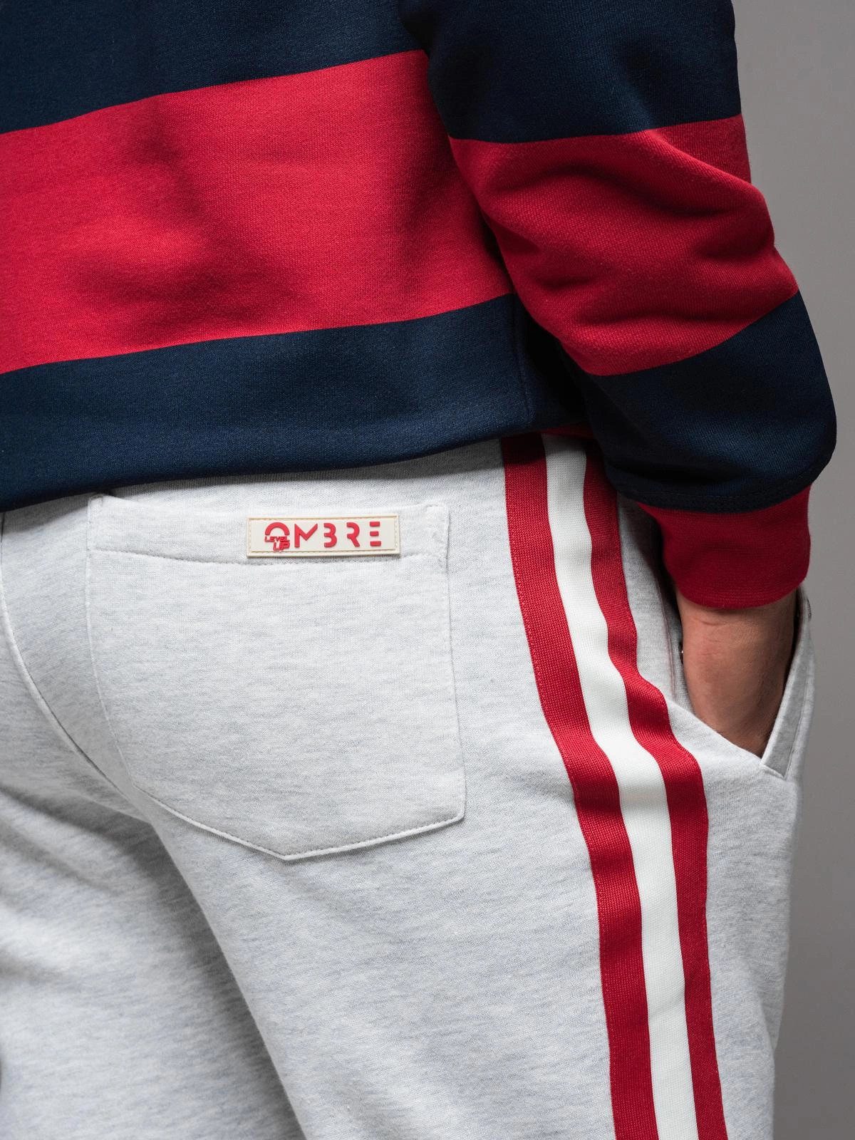 OMBRE Sweathose Sweatpants mit Paspeln und gerippten Beinen