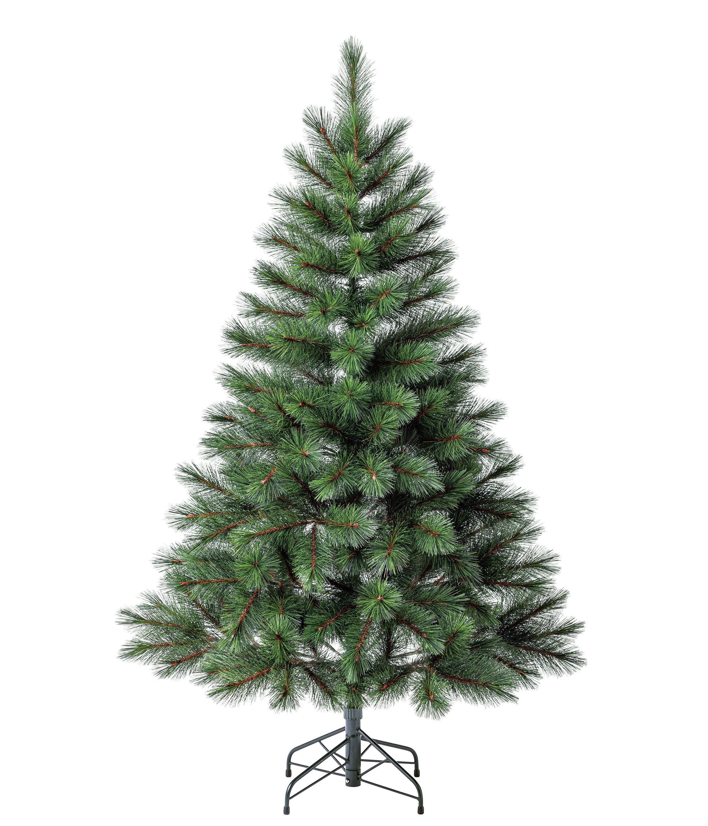 Dehner Künstlicher Weihnachtsbaum Tanne Ivar mit Ständer, Höhe 150 cm, Ø 91 cm, hochwertiger und ebenmäßiger Christbaum