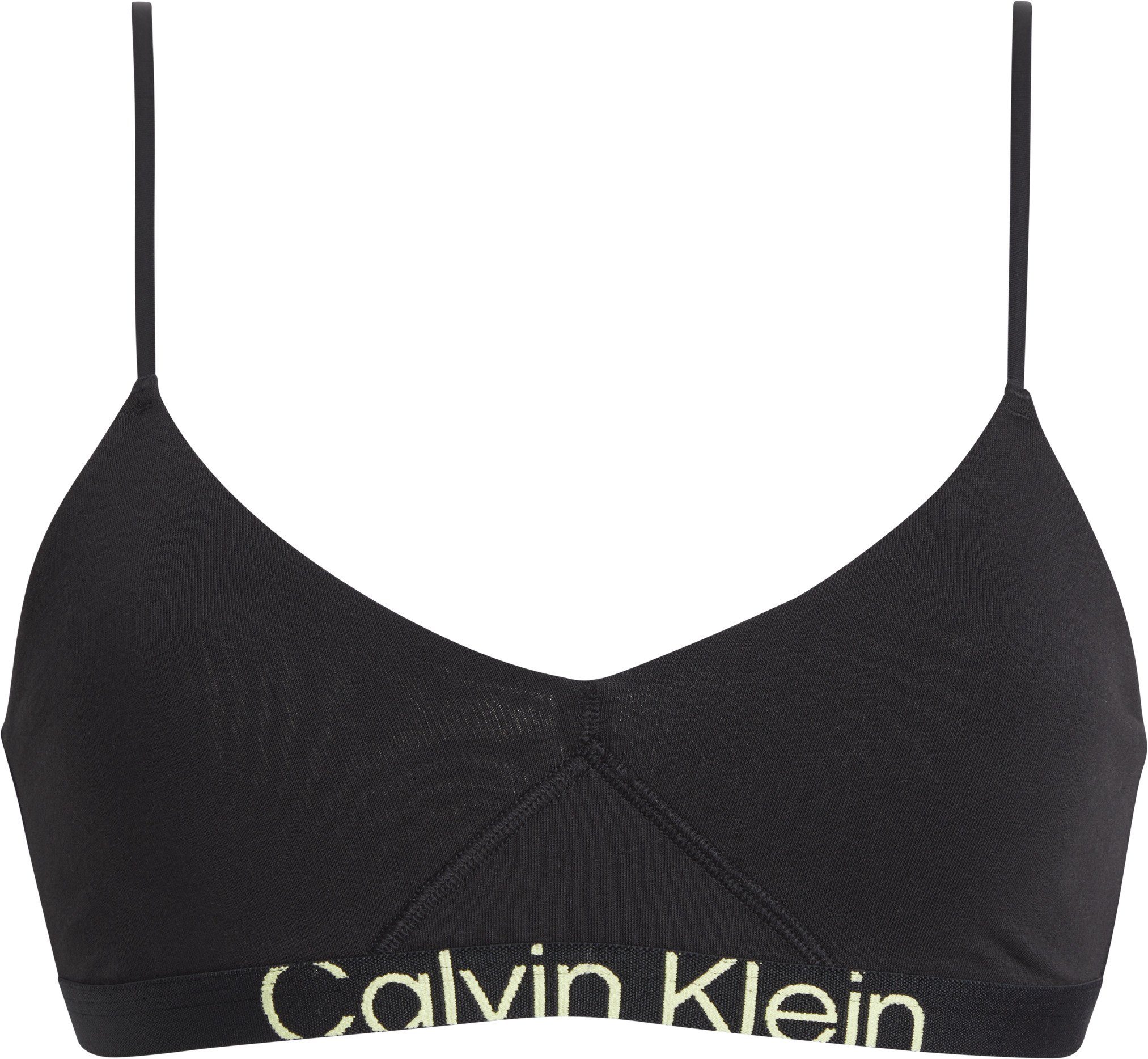 BRALETTE Calvin UNLINED Underwear schwarz Klein sportlichem mit Bralette-BH Elastikbund
