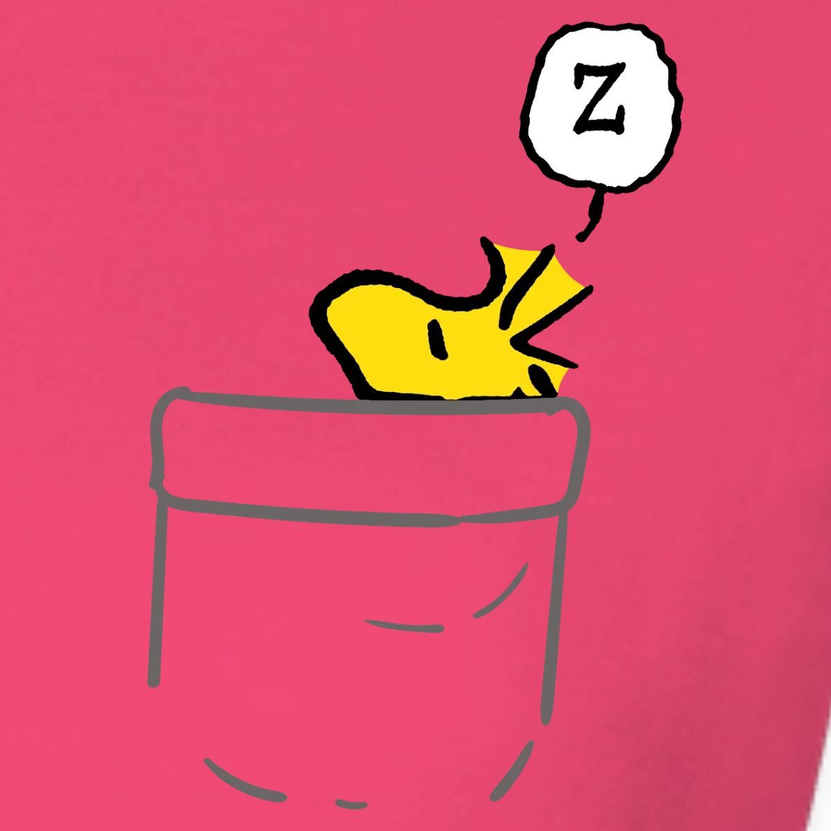 Spreadshirt T-Shirt Peanuts Woodstock In A Pocket Taschen-Design Frauen T-Shirt (1-tlg) Slim Fit, fällt klein aus