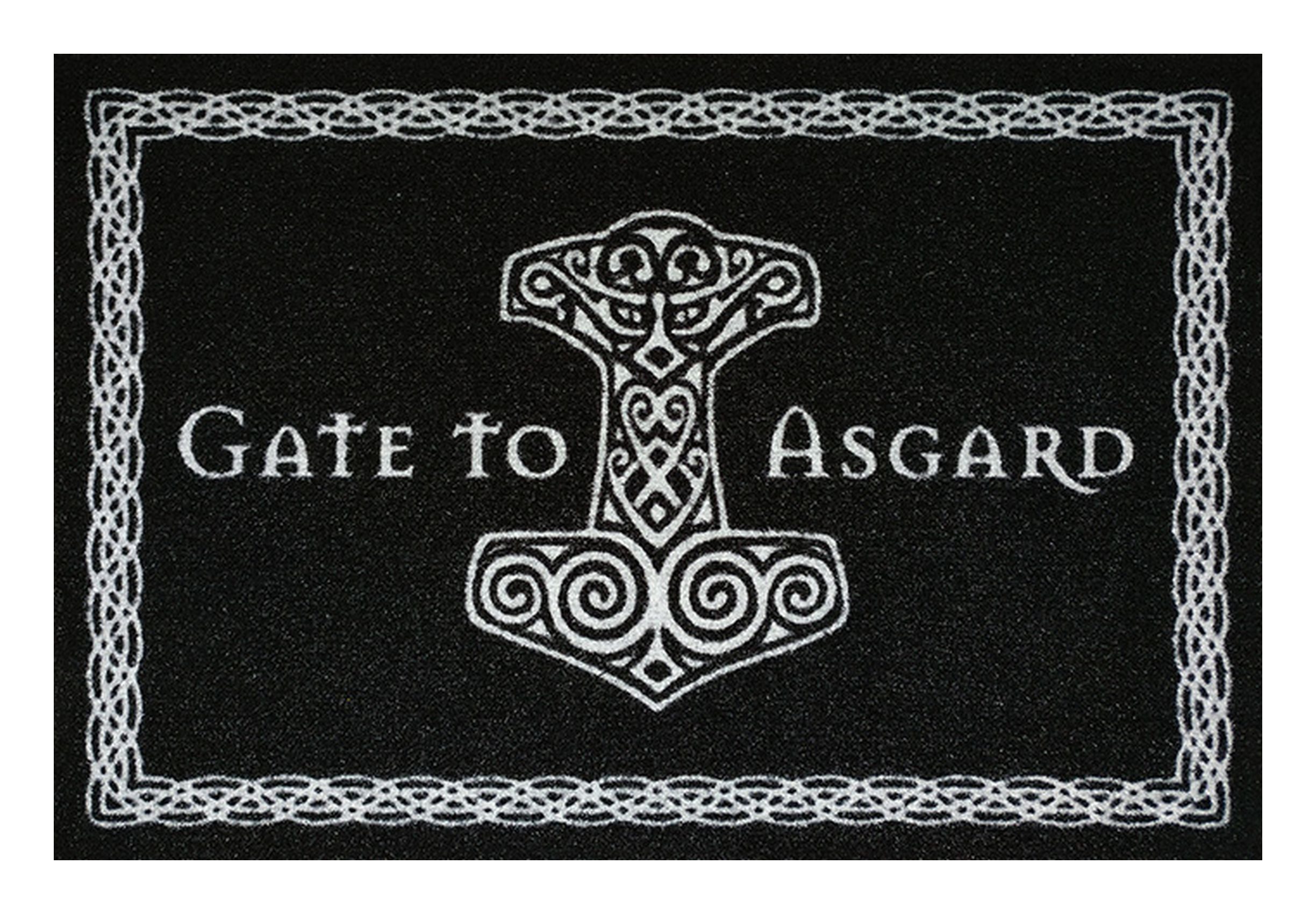 Rockbites Fußmatte Rockbites - Fußmatte Türmatte "Gate to Asgard" Schwarz Weiß Nr. 139
