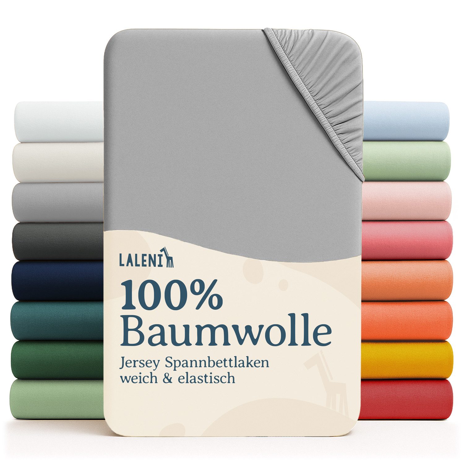 Laleni Spannbettlaken Atmungsaktives weiches und wärmendes Spannbettlaken, Baumwolle, Gummizug: rundum, (1 Stück), Kinderbett, Spielgitter, Wiege oder Stubenwagen mit Rundumgummizug