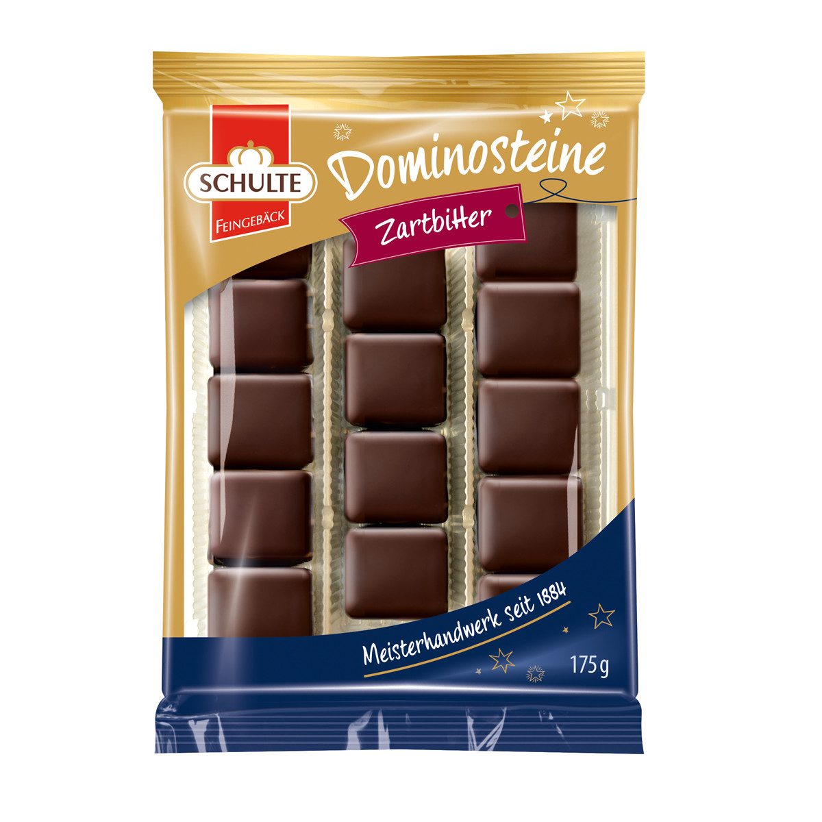 Schulte Süßigkeit, Schulte Dominosteine mit Zartbitterschokoladen Ueberzug 175g