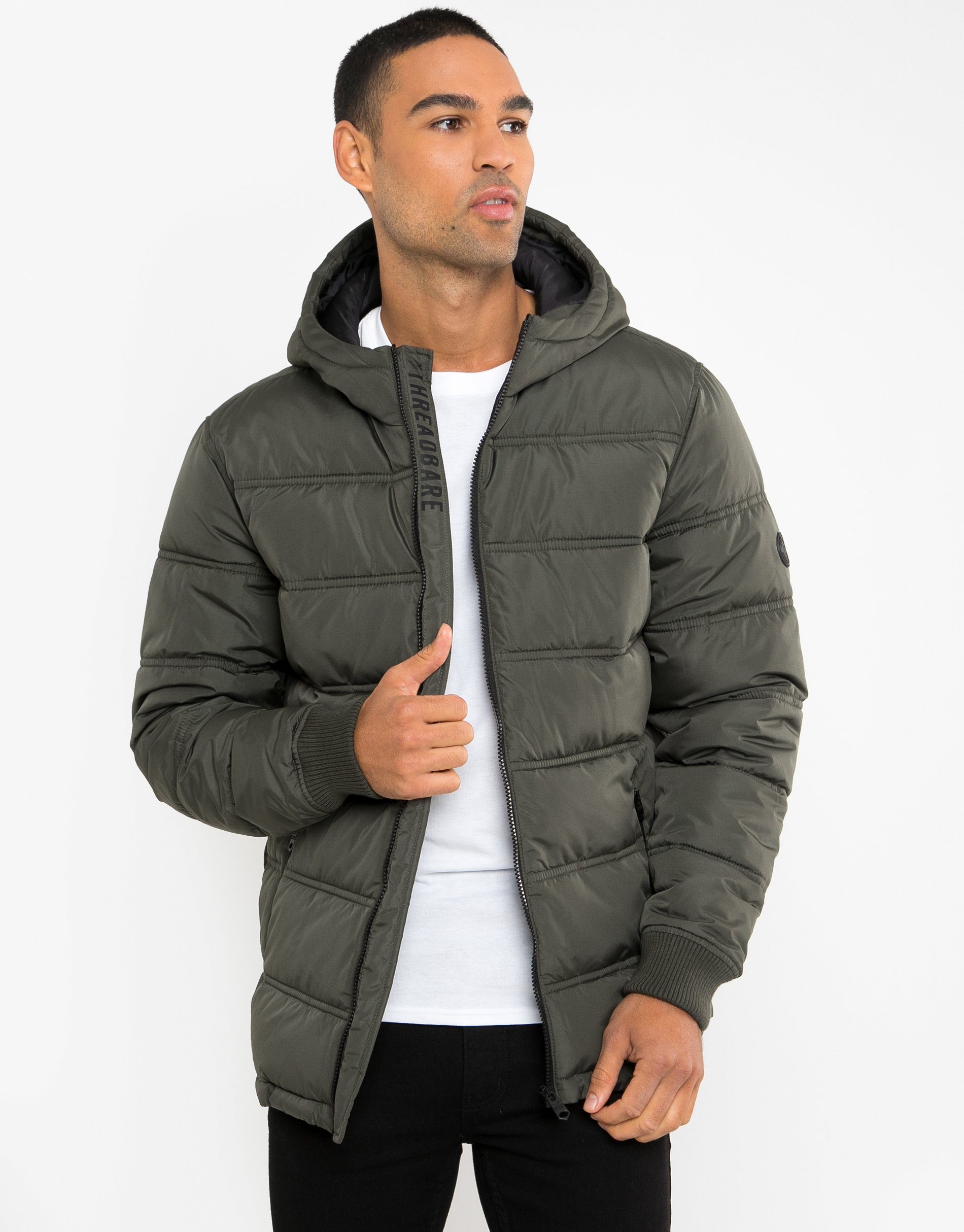 olivgrün THB Threadbare Winterjacke Beechwood Jacket Khaki- Padded