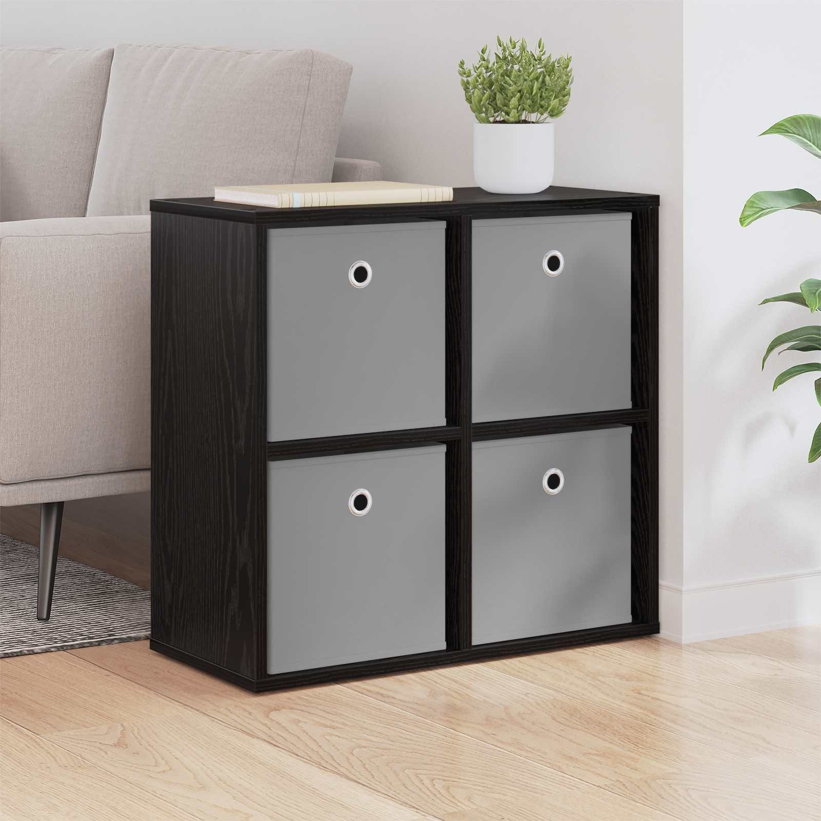 vidaXL Sideboard Sideboard Schwarz Eichen-Optik 59,5 x 27 x 57 cm (1 St)