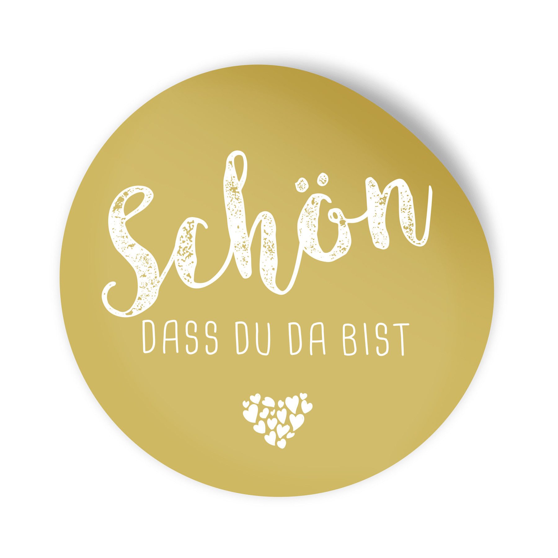 itenga Aufkleber itenga 24x Sticker Aufkleber "Schön dass du da bist" currygelb