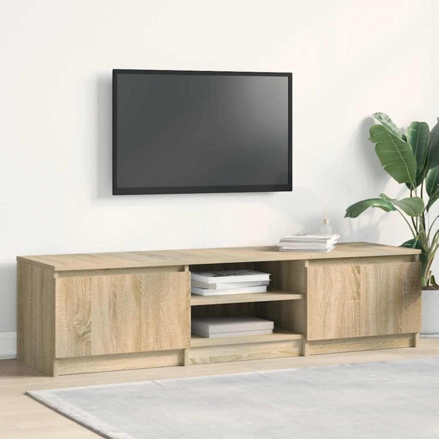 LuxusKollektion TV-Bank TV-Schrank Sonoma-Eiche 140cm Holzwerkstoff (1 St)