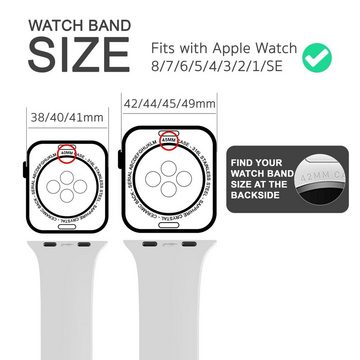 Nalia Smartwatch-Armband Apple Watch 38mm/40mm/41mm, Gestreiftes Silikon Ersatzband / für Sport Fitness Uhr / Atmungsaktiv