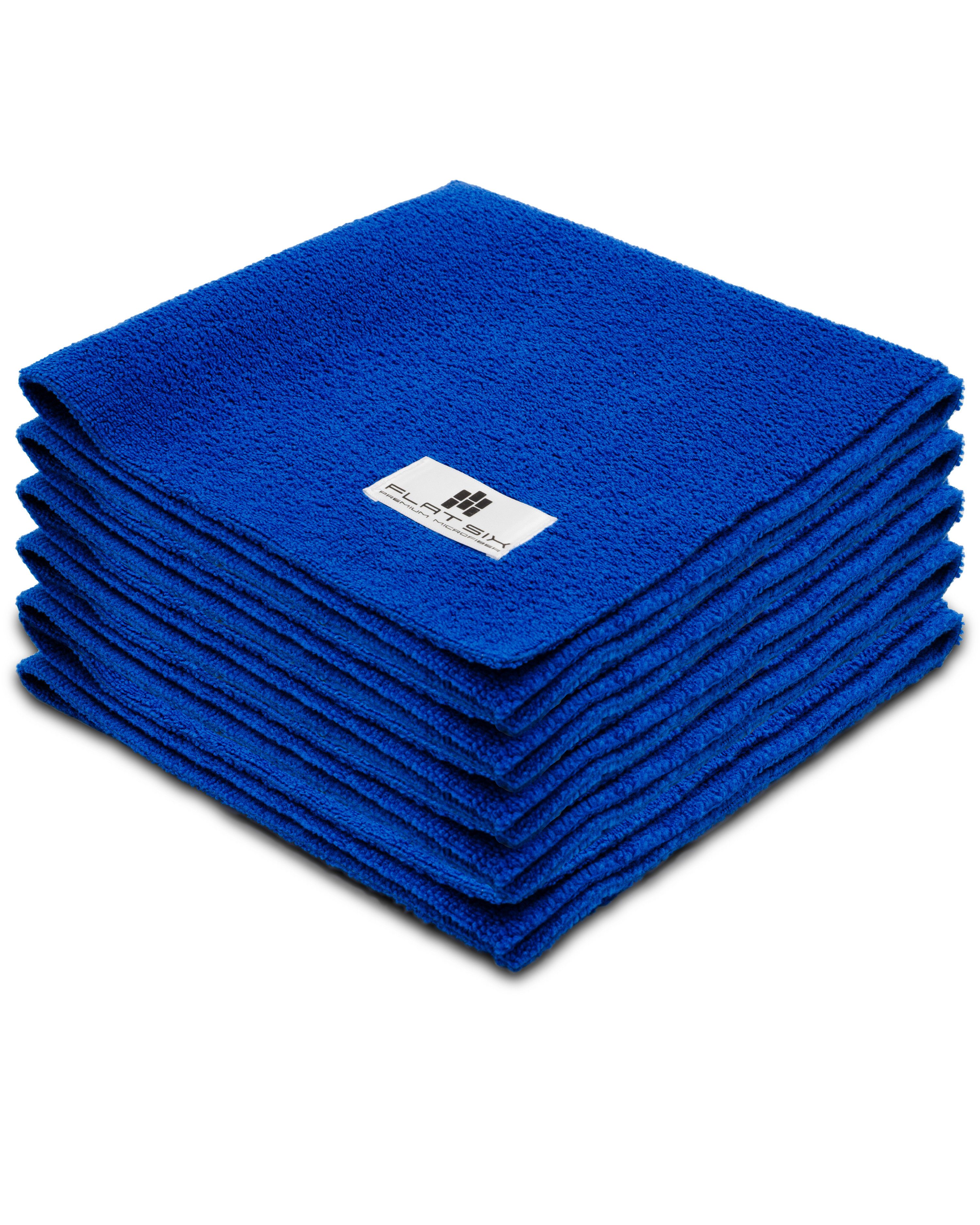 Flat Six Mikrofasertuch – Premium Poliertuch & Trockentuch für Autopflege Mikrofasertuch (5-tlg., 40x40 cm, 385 GSM, weich, randlos & lackschonend)