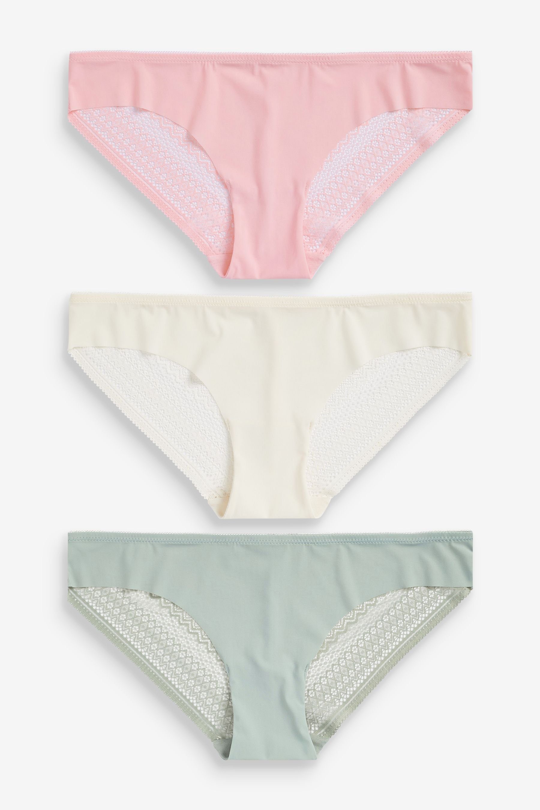 Next Brasilslip Nahtlose Spitzenslips, 3er-Pack (3-St)