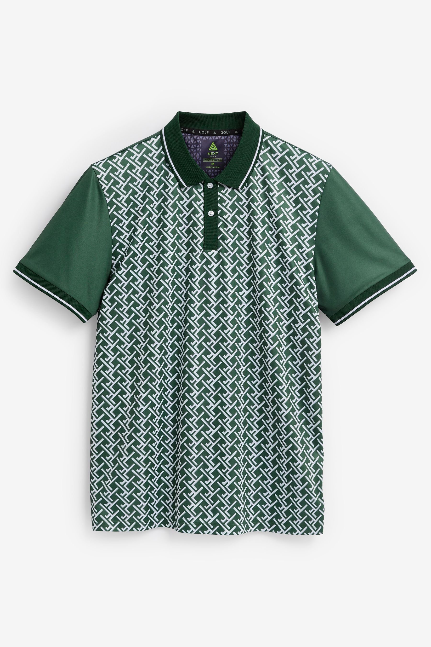 Der Ausverkauf ist da! Next Poloshirt mit Green Print Golf Active Poloshirt & (1-tlg)