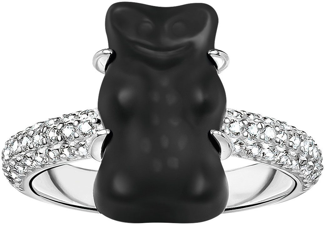 THOMAS SABO Fingerring THOMAS SABO x HARIBO Schmuck: Ring mit Goldbär, mit Kristallglas, Zirkonia (synth)