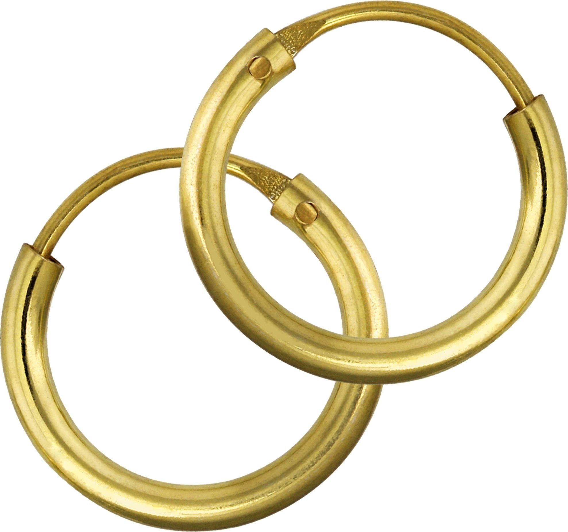 GoldDream Paar Creolen GoldDream Ohrringe gefertigt 333 Gold (Creolen), Damen Creolen Ohrring aus 333 Gelbgold - 8 Karat, Farbe: goldfarben