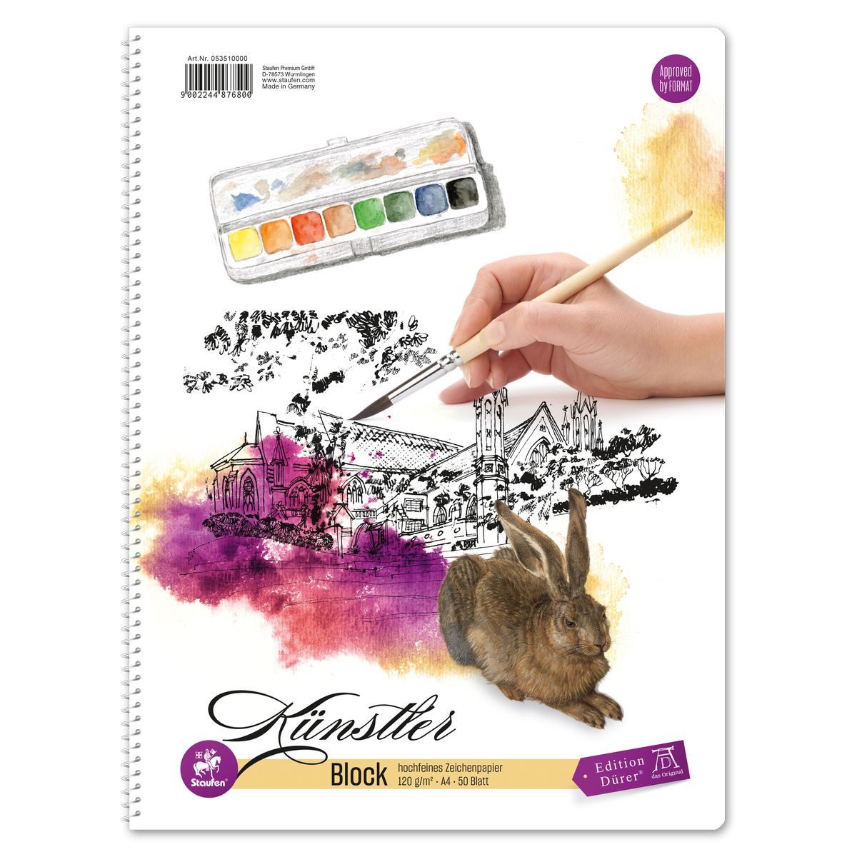 Staufen Notizblock Staufen Künstlerblock 50 Blatt 120g/m² DIN A4 weiß