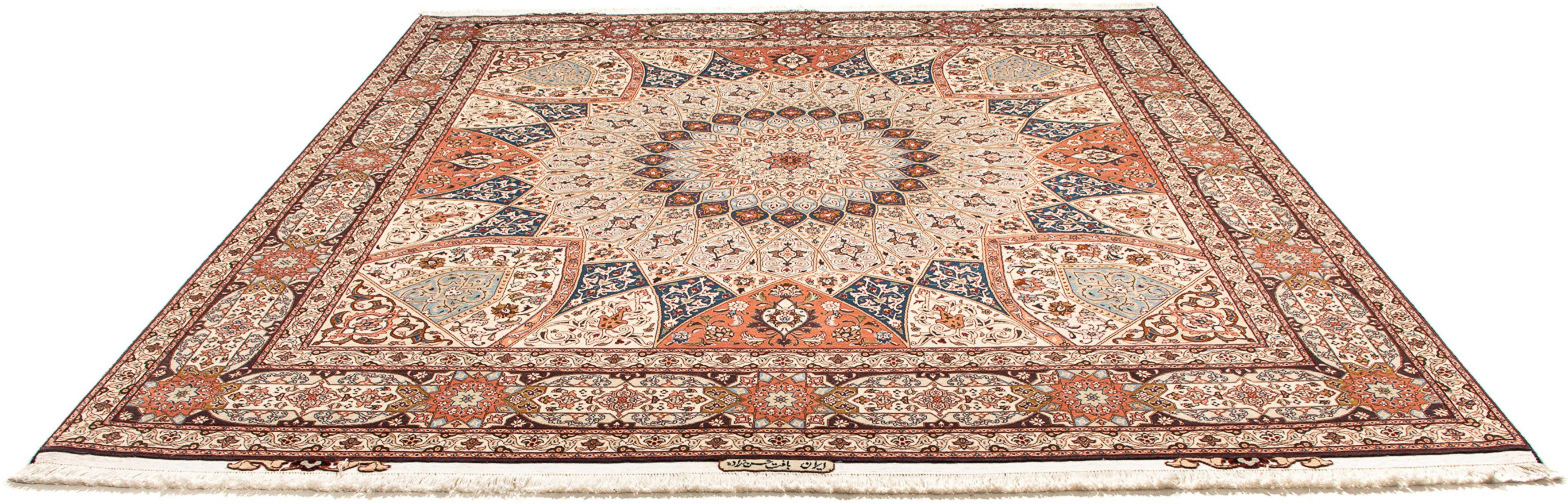 Orientteppich Perser - Täbriz - Royal quadratisch - 264 x 253 cm - hellbraun, morgenland, quadratisch, Höhe: 7 mm, Wohnzimmer, Handgeknüpft, Einzelstück mit Zertifikat