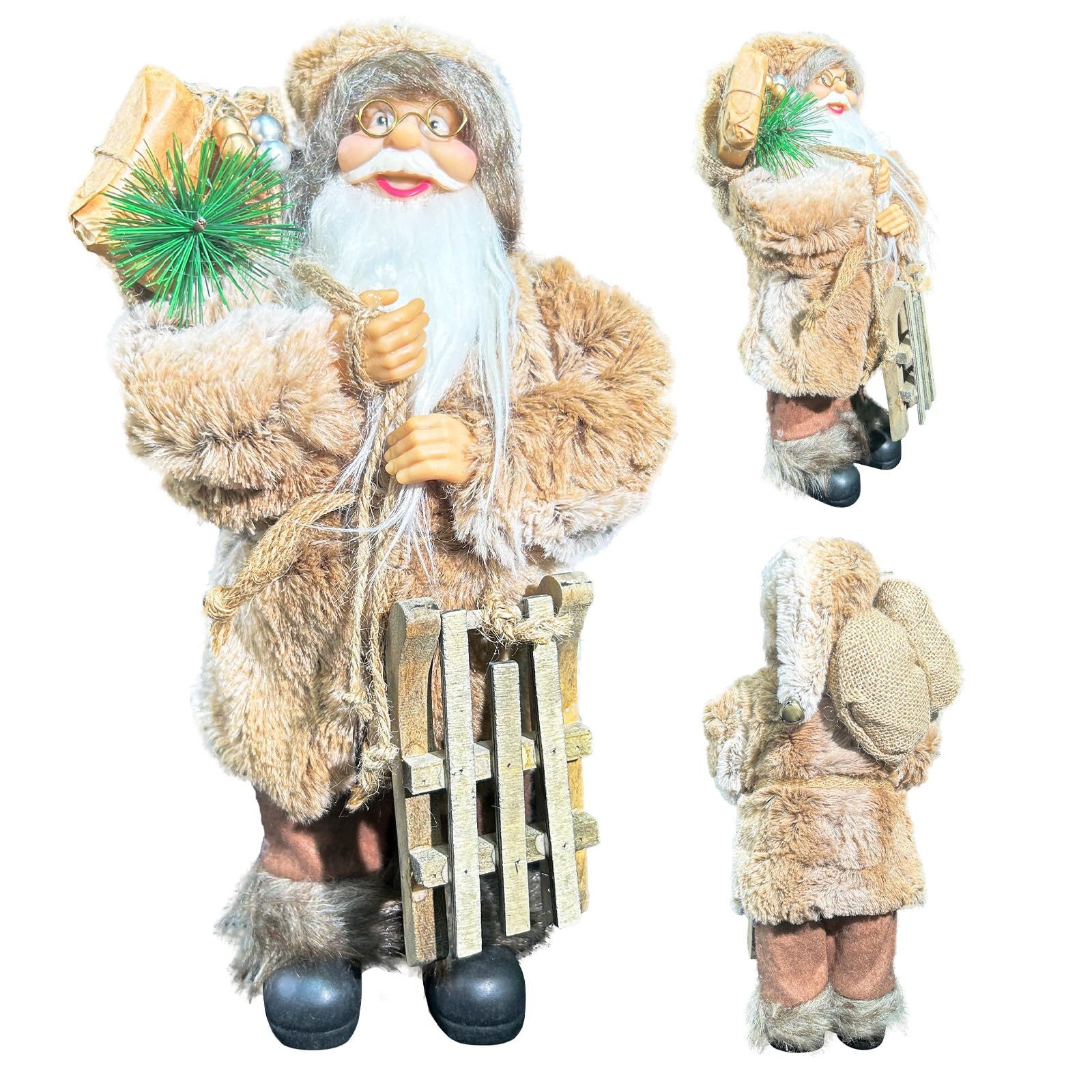 M&W DAS DESIGN Weihnachtsmann Weihnachtsmann-Figur mit Geschenksack stehende Tischdeko 32 x 18 x 8cm