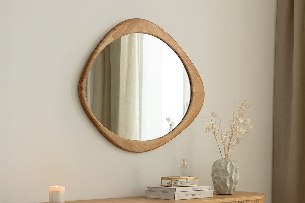 riess-ambiente Wandspiegel ORGANIC 90cm natur – Eichenholz-Design, asymmetrisch, variabel (Einzelartikel, 1-St), Dekoration mit natürlicher Maserung – ideal für Flur oder Schlafzimmer