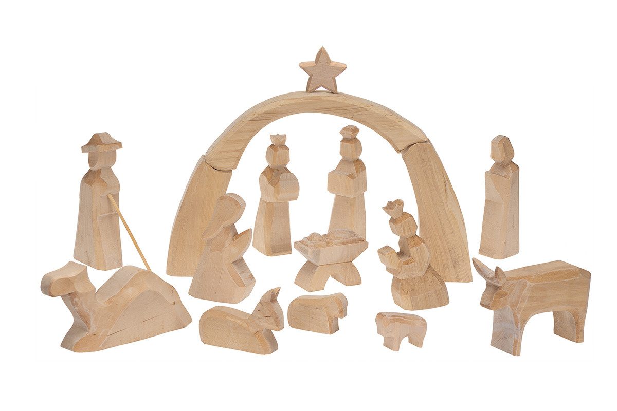 Forchtenberger Puzzle & Spiele Krippe Weihnachtskrippe Natur - Set 16
