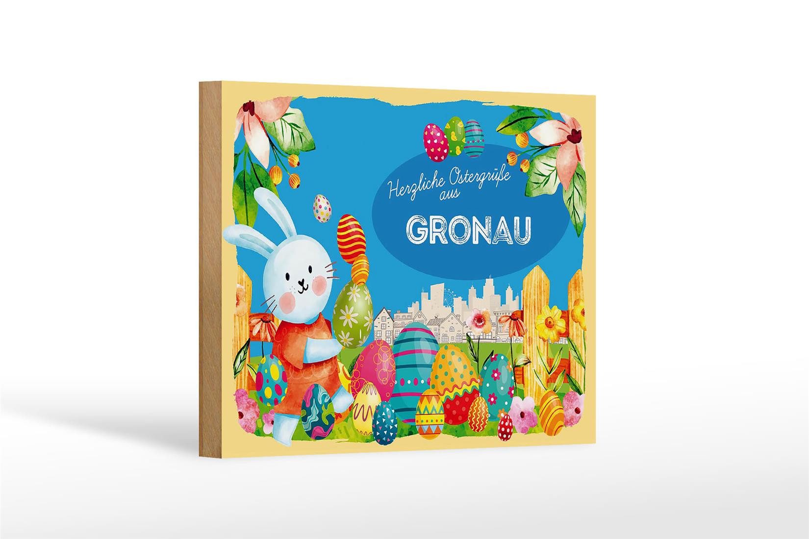 Holzbild Ostern Ostergrüße 18x12 cm GRONAU