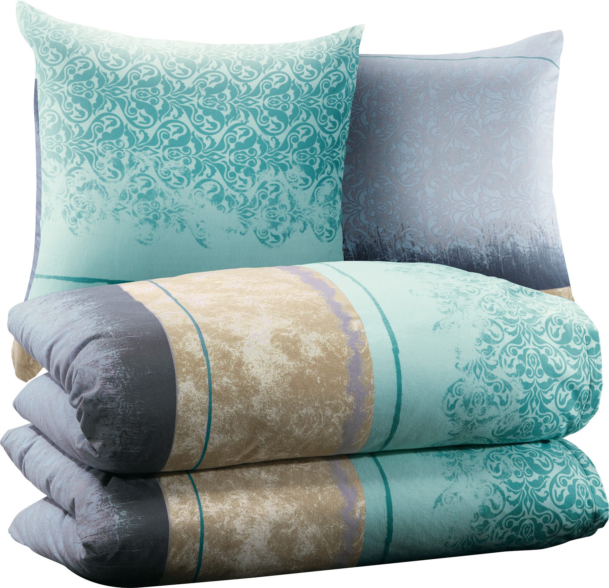 Erwin Müller Bettwäsche Bettwäsche Sparpaket 4-teilig, Baumwolle, Grafik