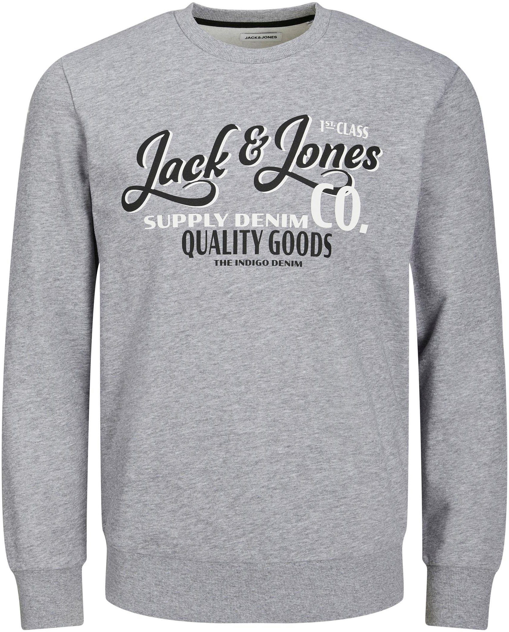 Jack & Jones Sweatshirt JJ NECK CREW mel JJANDY SWEAT grau h