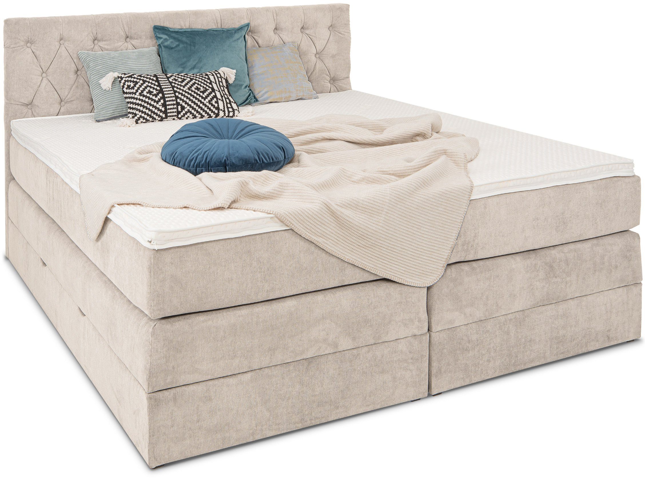 wonello Boxspringbett Verona 2, mit Bettkasten günstig online kaufen