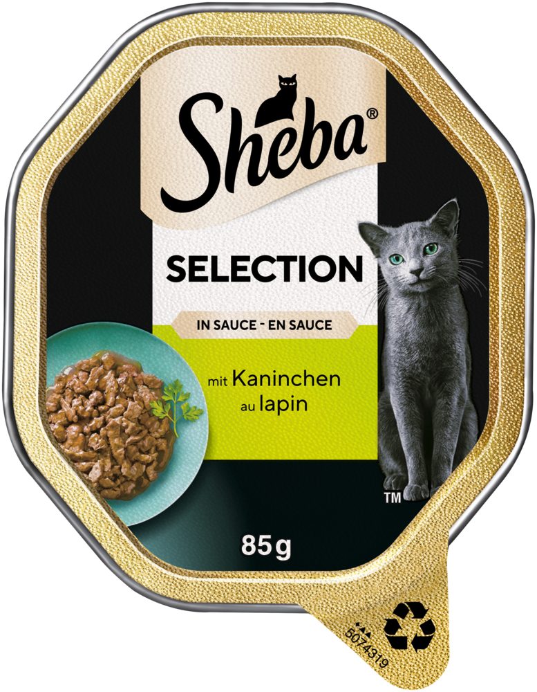 Sheba SHEBA® Schale Selection in Sauce mit Kaninchenhäppchen 2 x 11 x 85g, Nassfutter für: Katze
