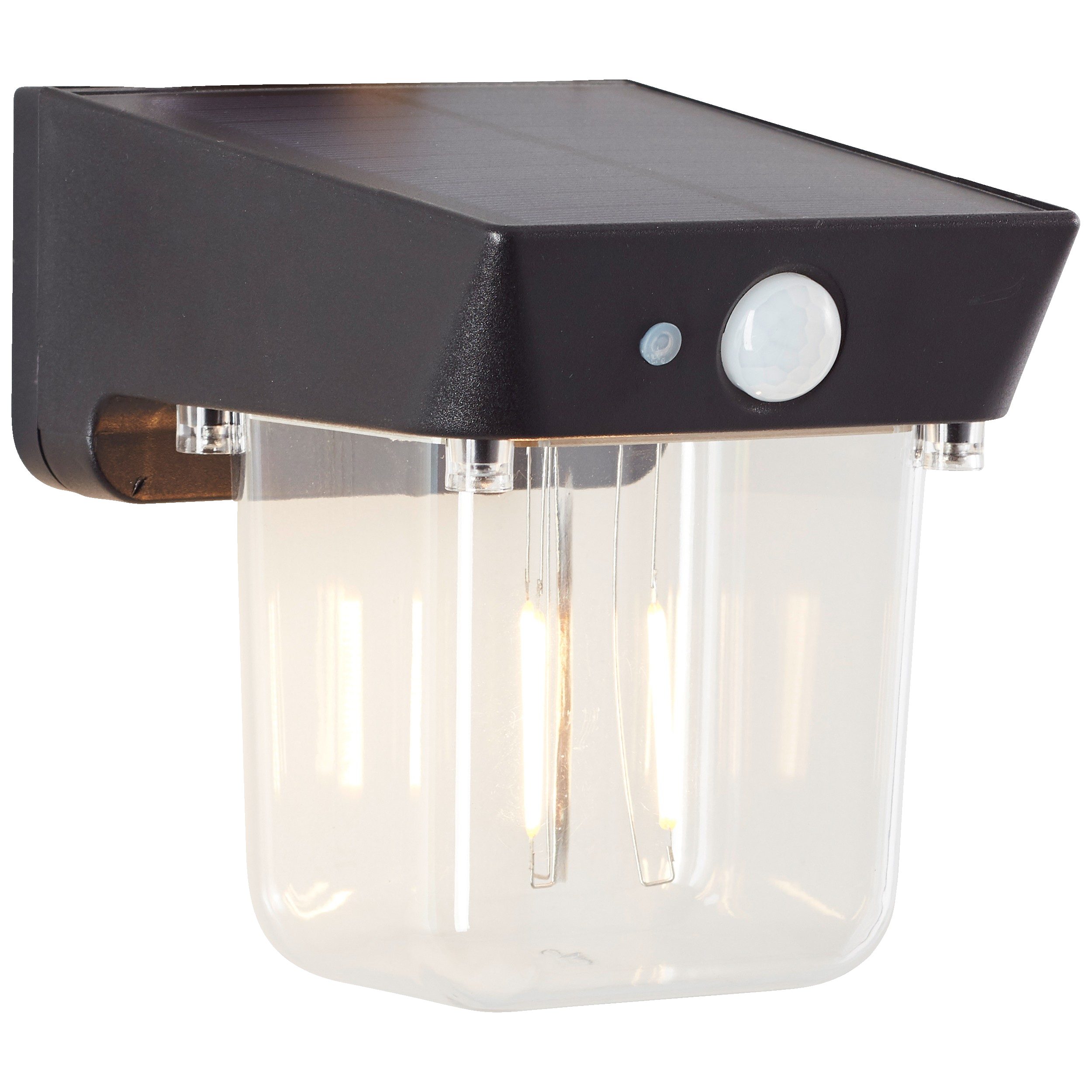 Lightbox Wandleuchte, Bewegungsmelder, LED fest integriert, Warmweiß, LED Außenwandlampe, Solar, Bewegungsmelder, 12 x 10 x 11 cm, 2W, 240lm