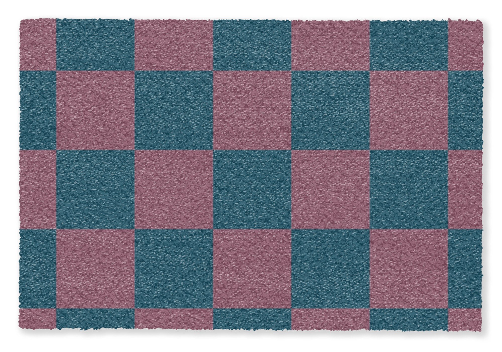 MuchoWow Fußmatte Schachbrett Druck - Blau - Rot - Würfel, Rechteckig, innen Schmutzfangmatte, Tür, Schmutzfänger Flur, Teppich 60x40 cm