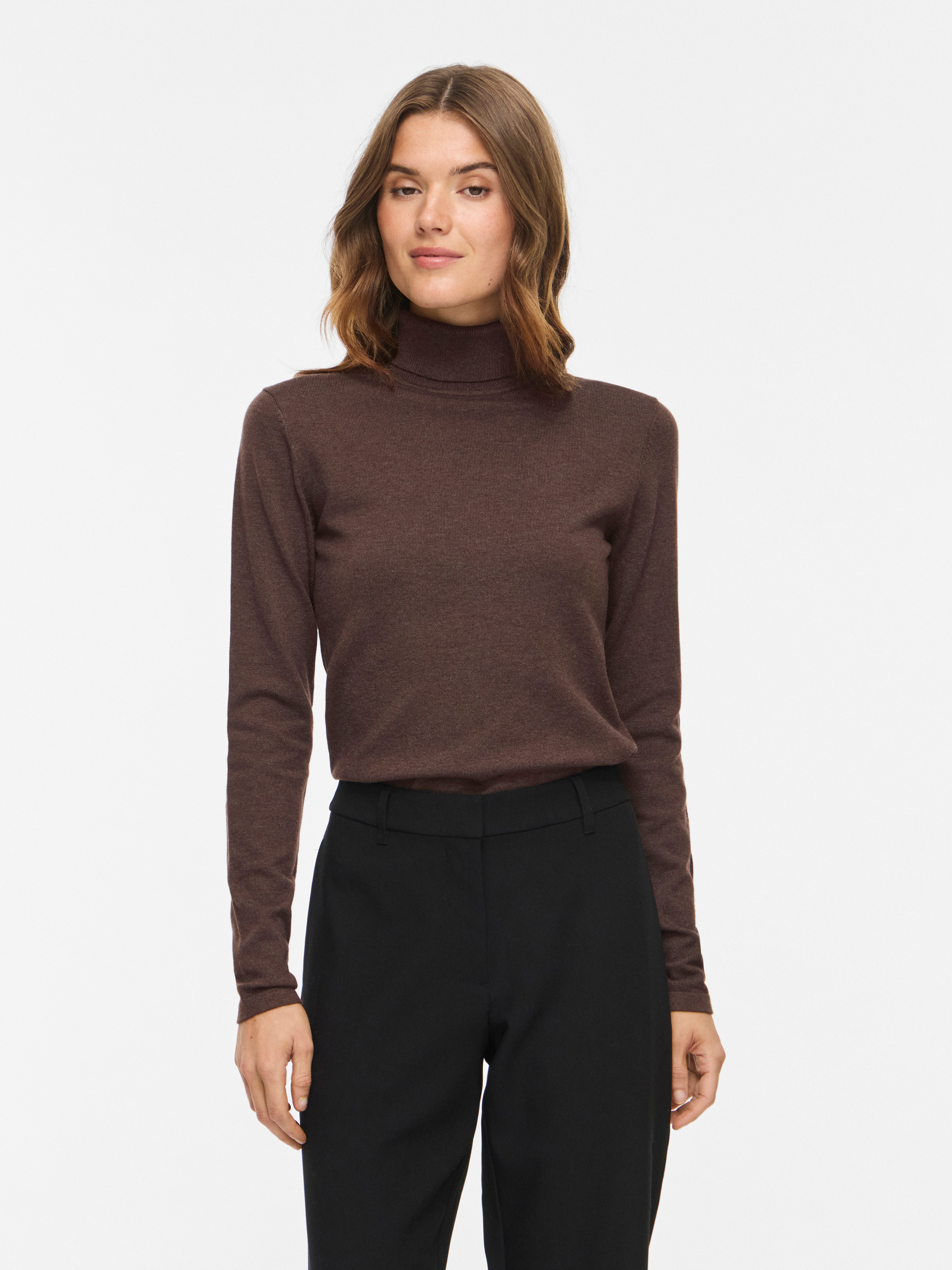 Vila Rollkragenpullover VIMALU ROLLNECK L/S KNIT TOP NOOS Materialmix
