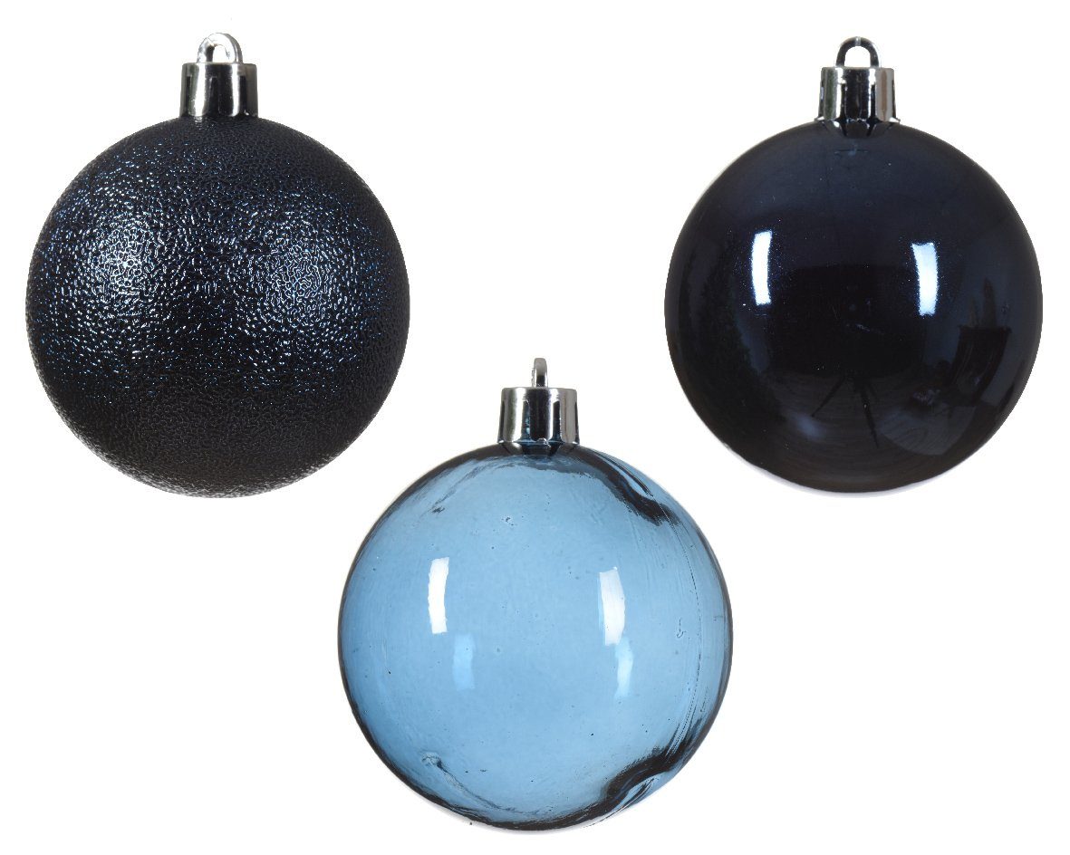 Weihnachtskugeln - transparent teilw. Weihnachtsbaumkugel, season decorations Kunststoff 6cm Nachtblau 25 Decoris Stk.