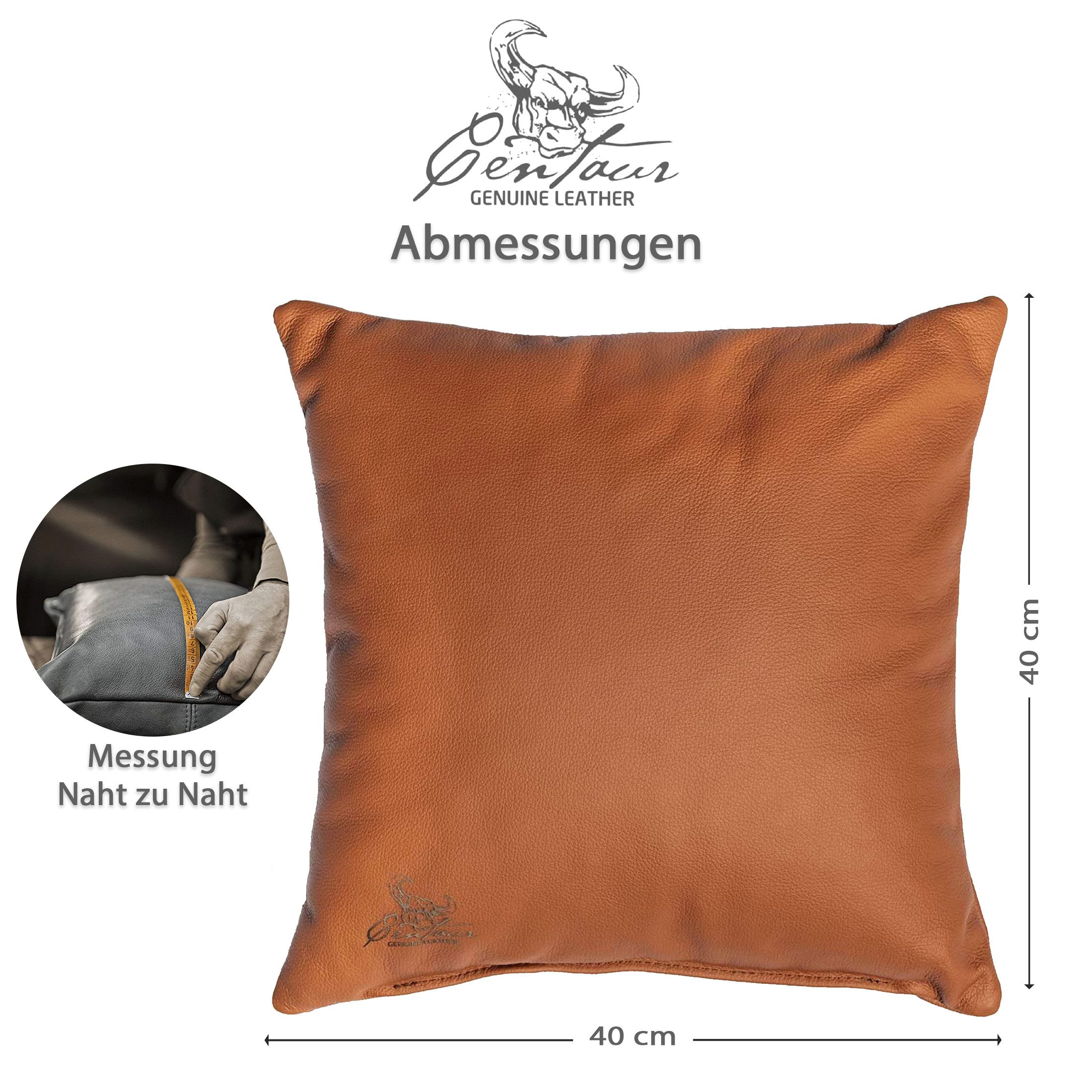 Centaur Dekokissen aus echtem Leder, Lederkissen, Hochwertiges Leder, echtes Rindleder, Handarbeit