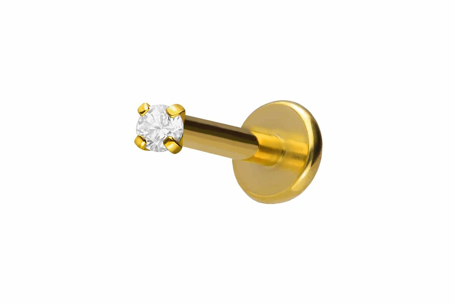 PIERCINGLINE Piercing-Set Titan Labret mit Innengewinde EINGEFASSTER KRISTALL (Labrets, 1-tlg)