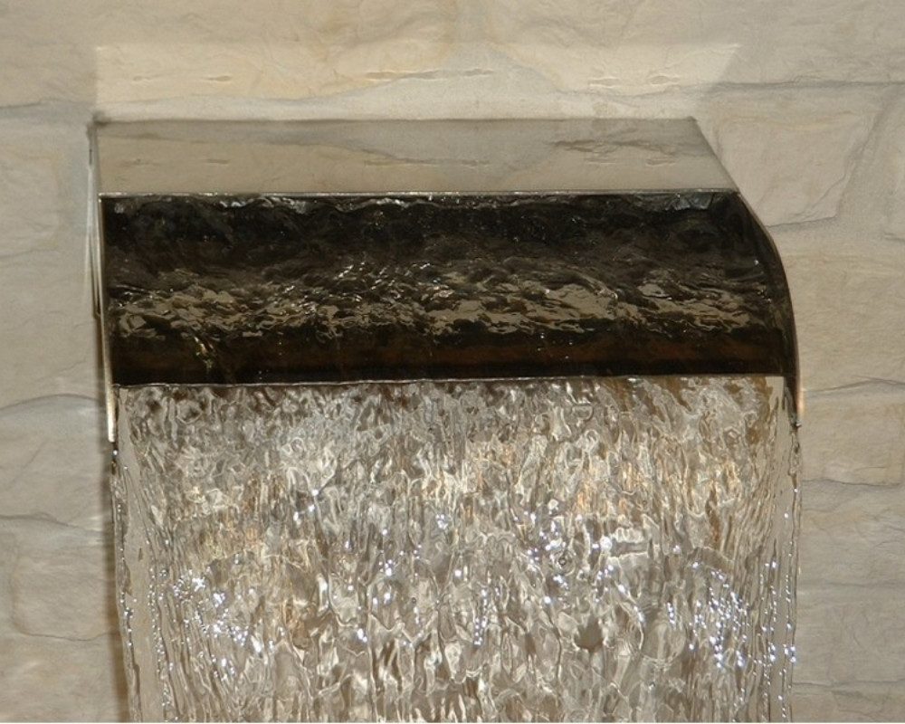 Ideal Eichenwald Gartendusche Edelstahl Wasserfall CASCADE mit Beleuchtung Breite 300 mm