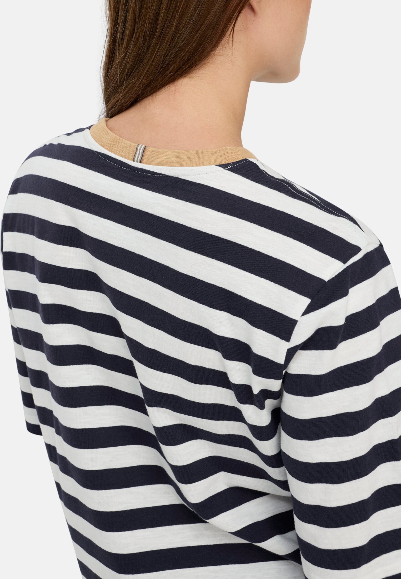 camel active T-Shirt mit Streifenmuster Kurzarm